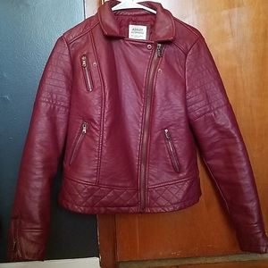 Maroon leather jacket